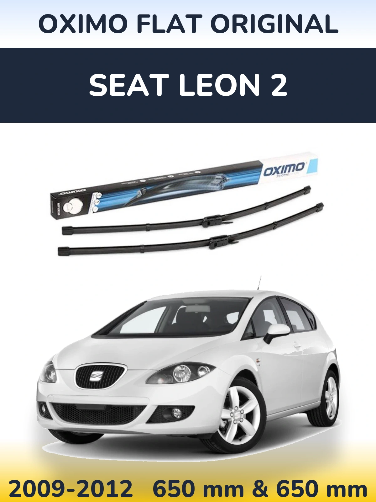 Sada předních stěračů Oximo Flat Original 650 a 650 mm pro SEAT Leon 2 2009-2012