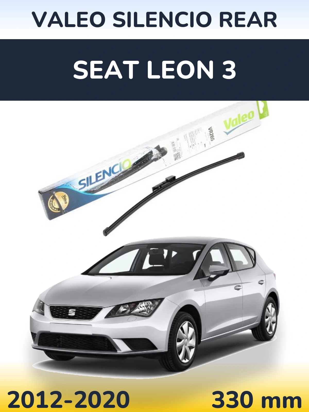 Zadní stěrač Valeo Silencio Rear 335 mm pro SEAT Leon 3 2012-2020