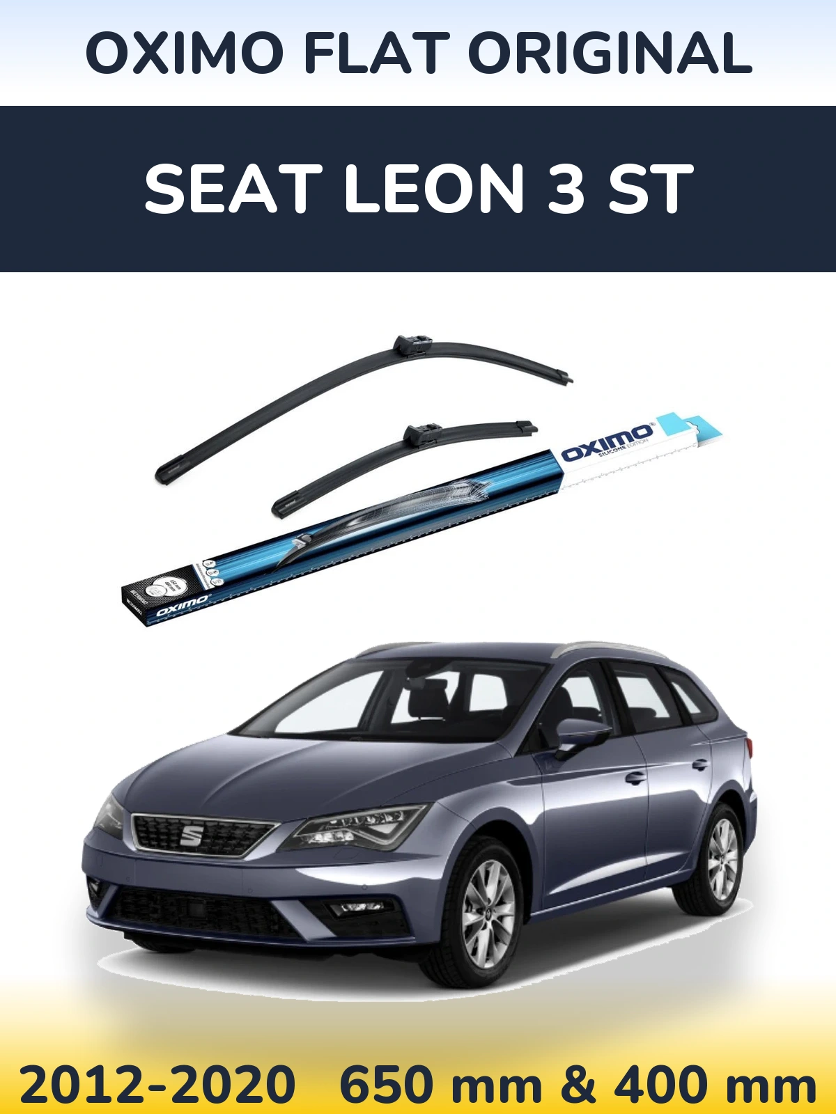 Sada předních stěračů Oximo Flat Original 650 a 400 mm pro SEAT Leon 3 ST 2012-2020