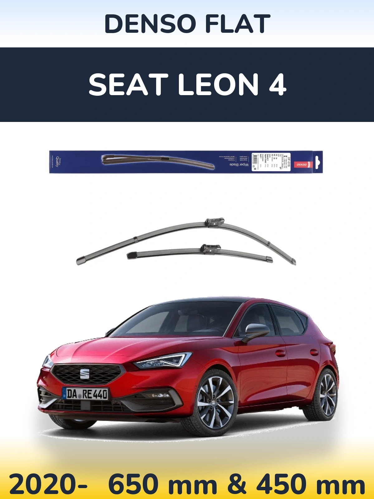 Sada předních stěračů Denso Flat 650 a 450 mm pro SEAT Leon 4 2020-2026