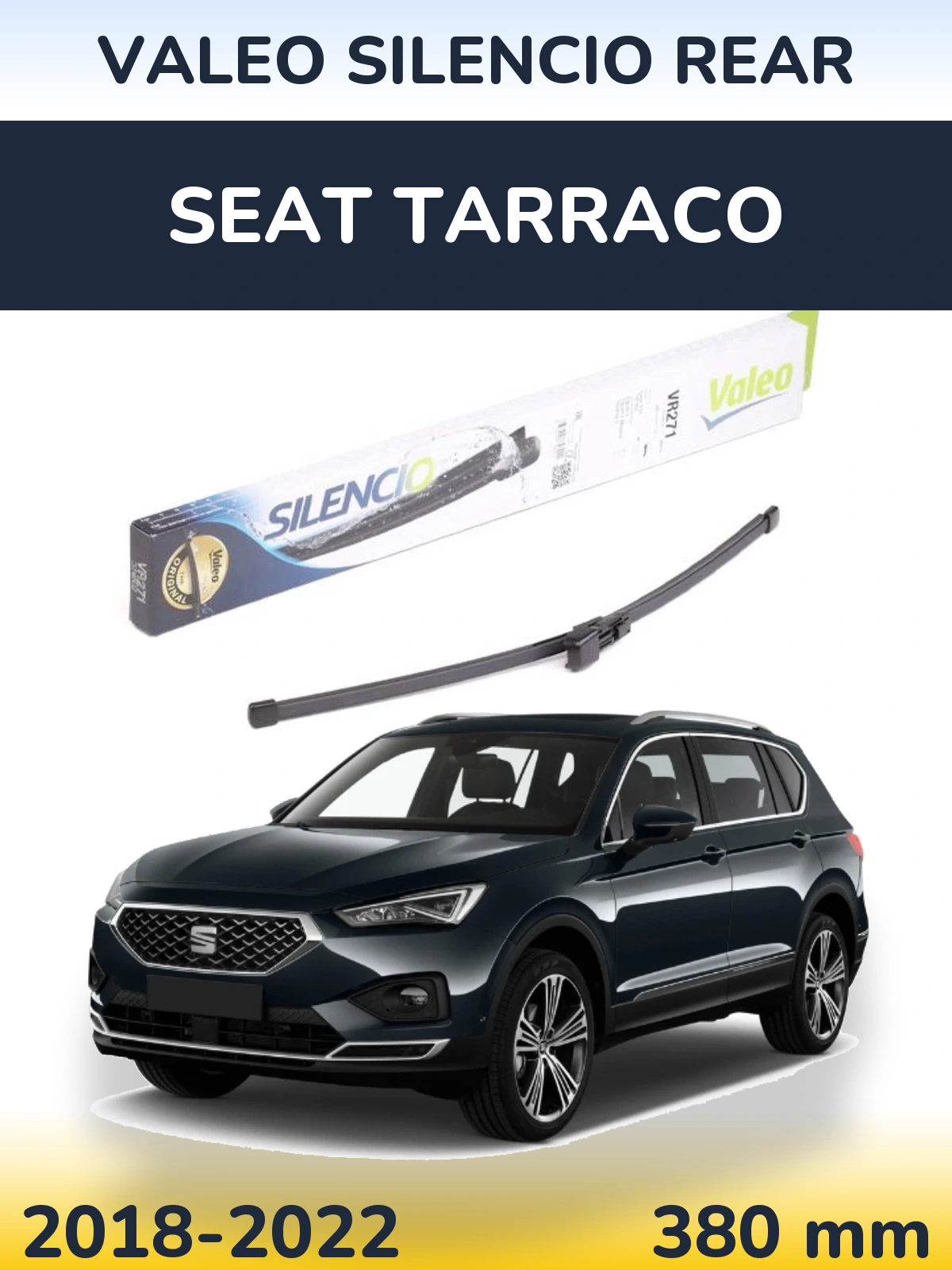 Zadní stěrač Valeo Silencio Rear 380 mm pro SEAT Tarraco 2018-2022