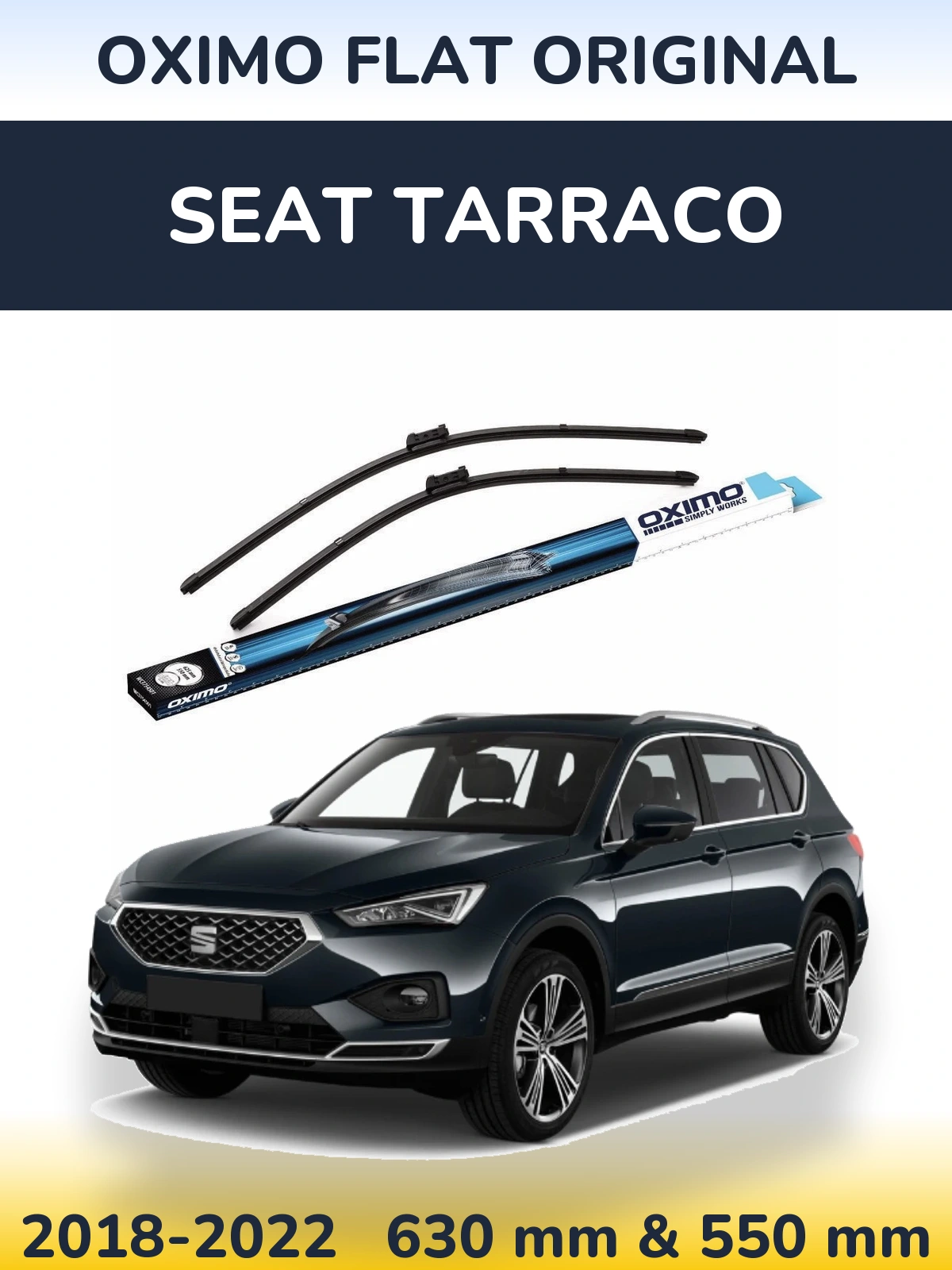 Sada předních stěračů Oximo Flat Original 630 a 550 mm pro SEAT Tarraco 2018-2022