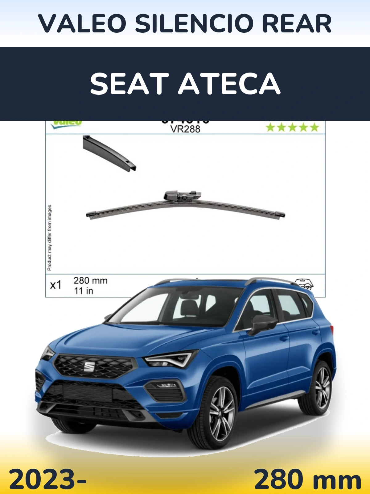 Zadní stěrač Valeo Silencio Rear 280 mm pro SEAT Ateca 2023-2026