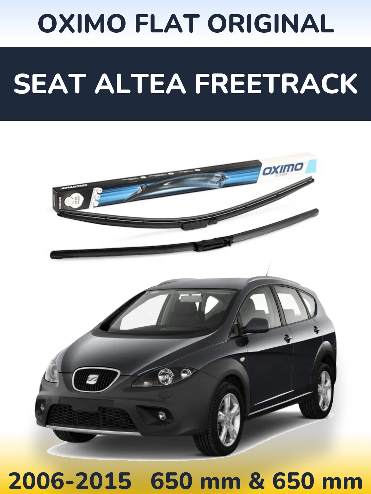 Sada předních stěračů Oximo Flat Original 650 a 650 mm pro SEAT Altea Freetrack 2006-2015