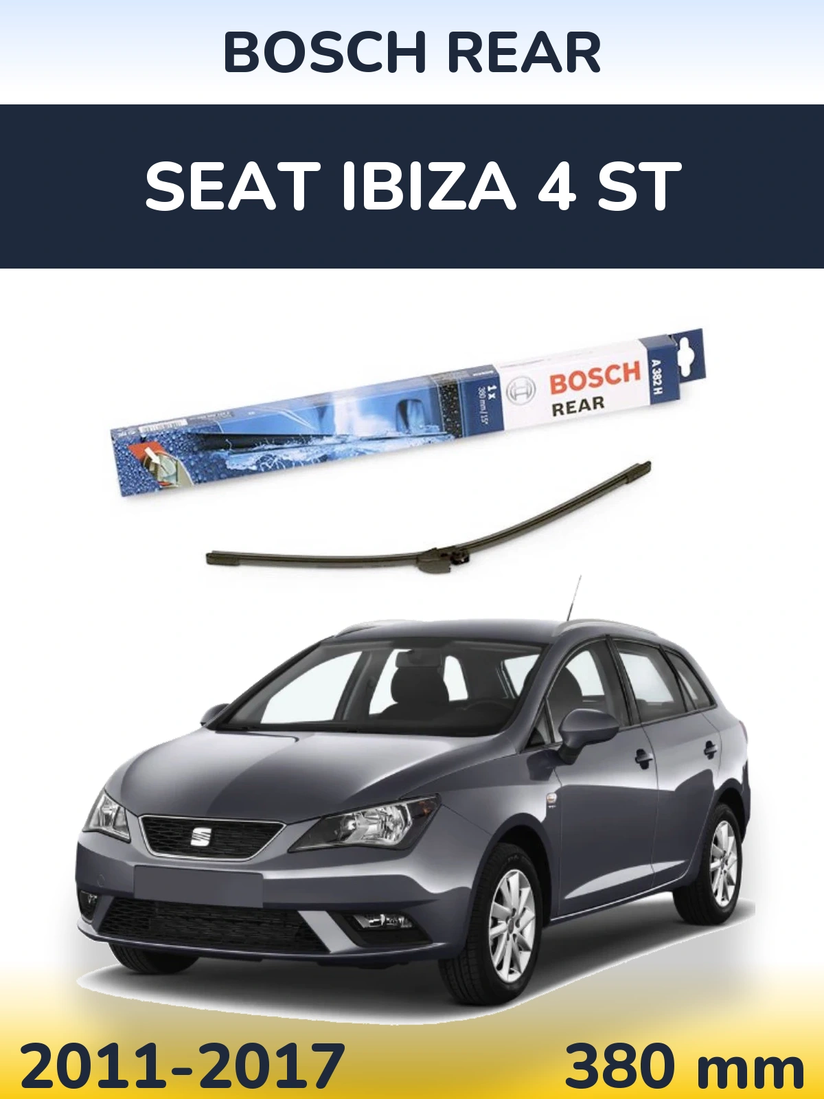 Zadní stěrač BOSCH Rear 380 mm pro SEAT Ibiza 4 ST 2011-2017