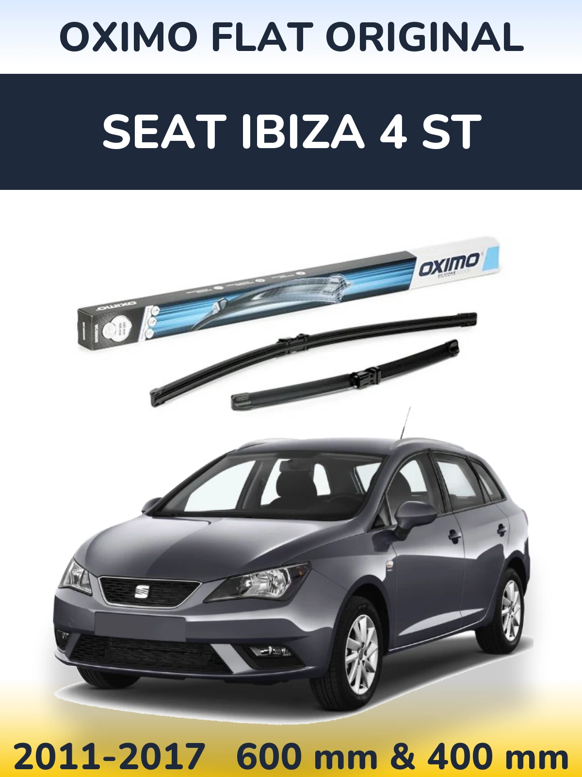 Sada předních stěračů Oximo Flat Original 600 a 400 mm pro SEAT Ibiza 4 ST 2011-2017