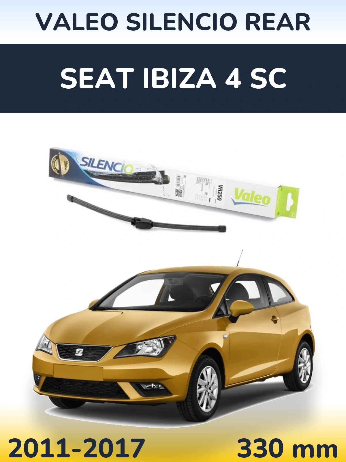 Zadní stěrač Valeo Silencio Rear 335 mm pro SEAT Ibiza 4 SC 2011-2017