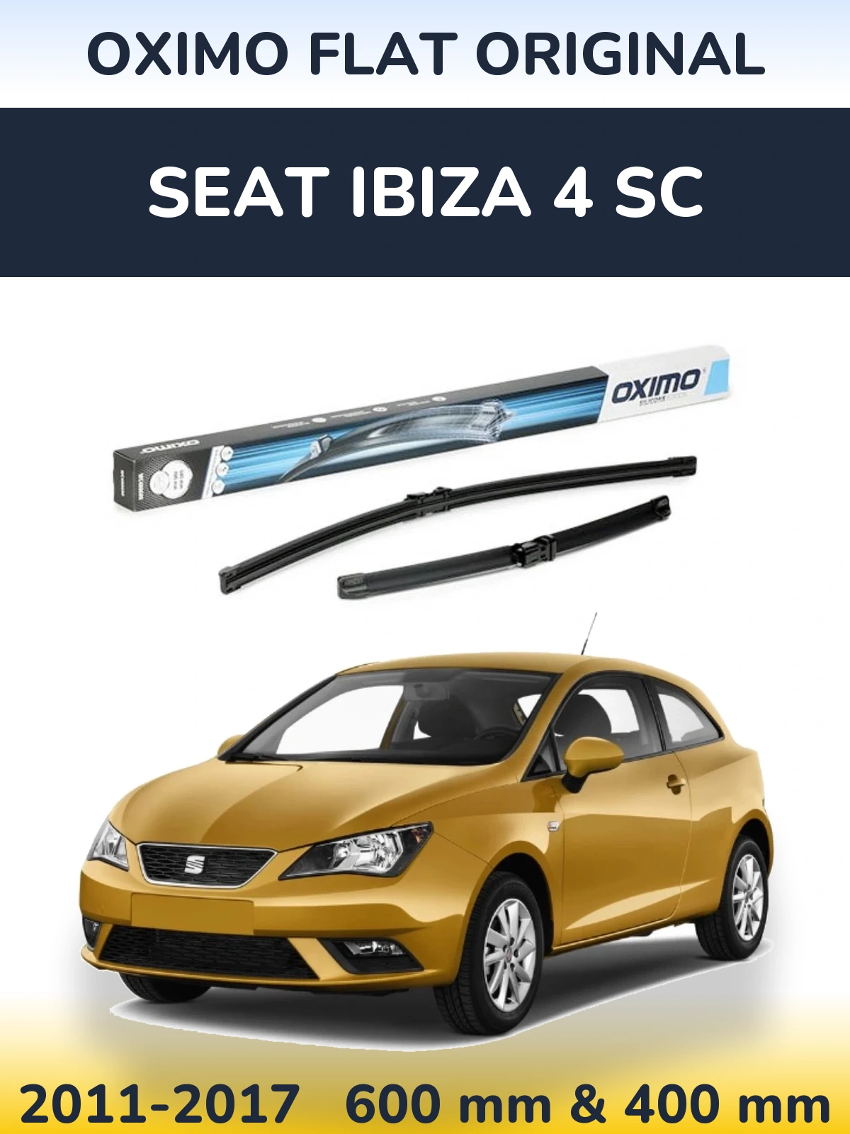 Sada předních stěračů Oximo Flat Original 600 a 400 mm pro SEAT Ibiza 4 SC 2011-2017