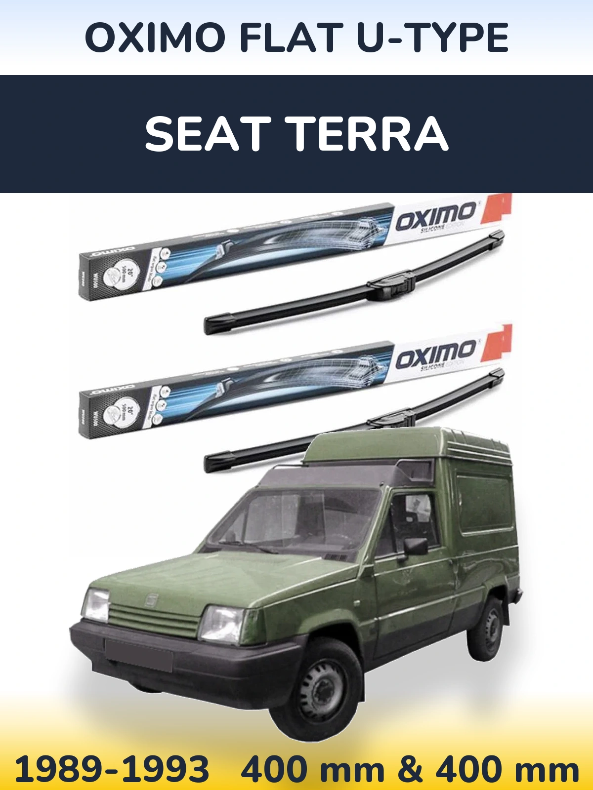 Комплект передніх щіток Oximo Flat U-type 400 & 400 мм для SEAT Terra 1989-1993