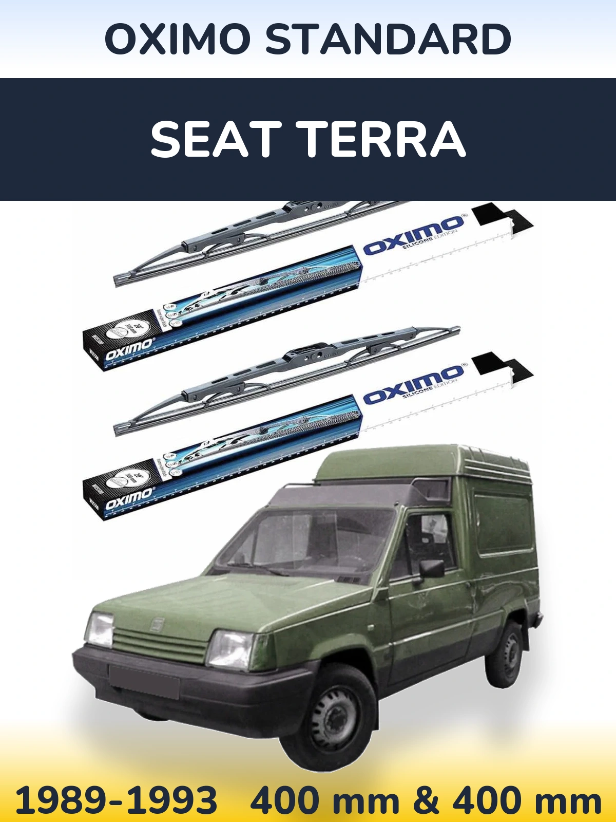 Sada předních stěračů Oximo Standard 400 a 400 mm pro SEAT Terra 1989-1993