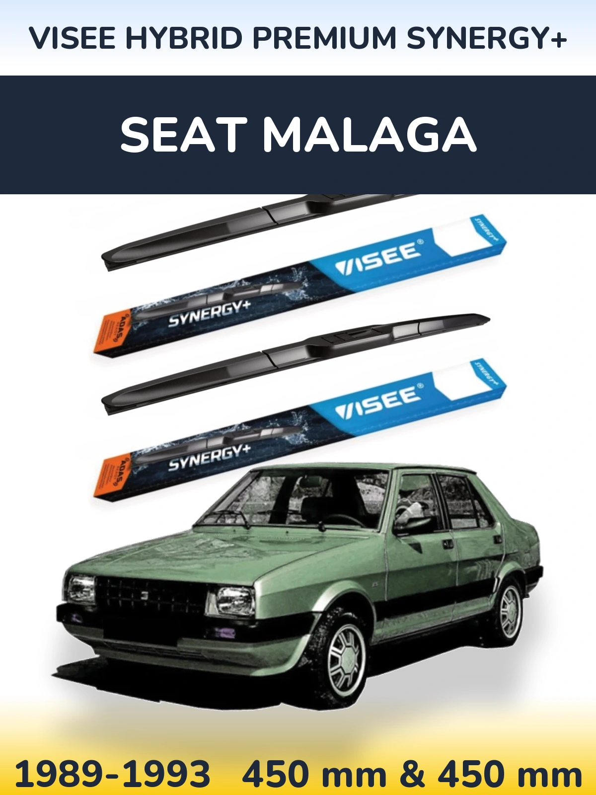 Sada předních stěračů VISEE HYBRID PREMIUM SYNERGY+ 450 a 450 mm pro SEAT Malaga 1989-1993
