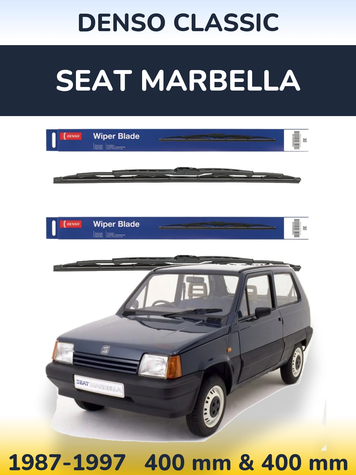Комплект передних дворников Denso Classic 400 & 400 мм для SEAT Marbella 1987-1997