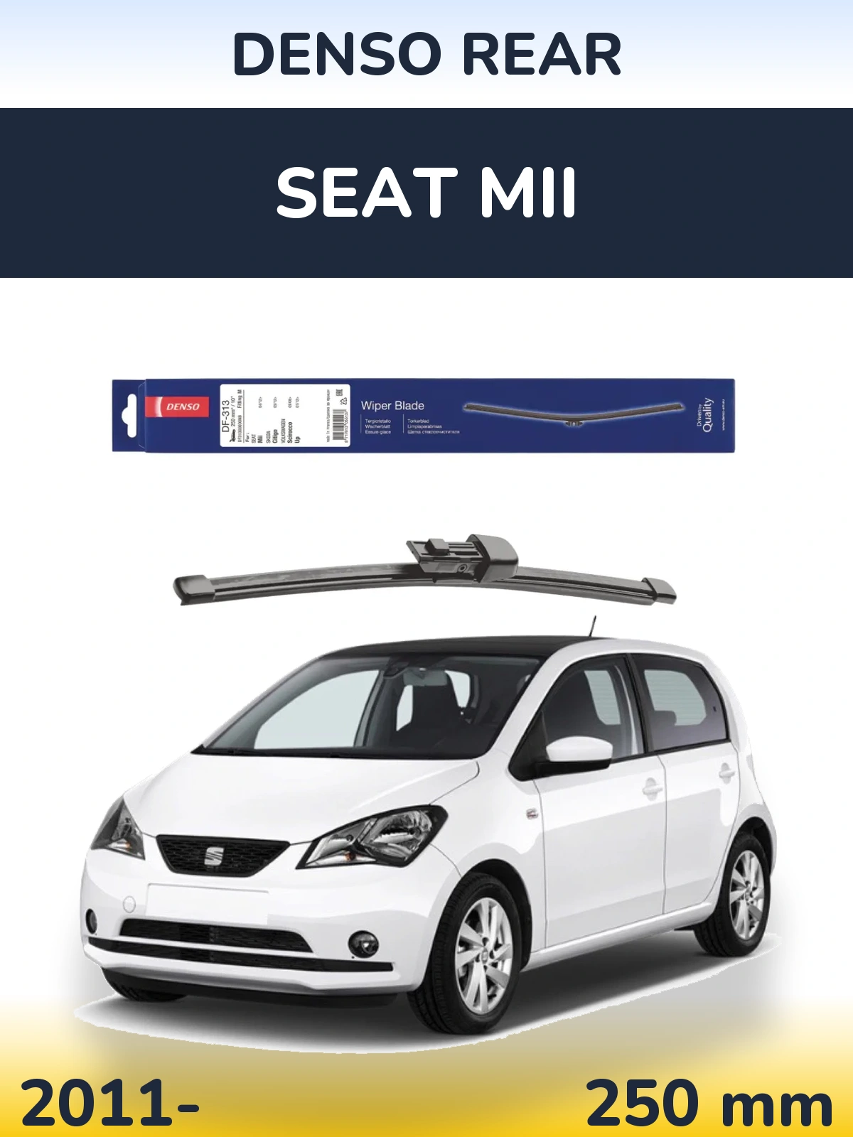 Zadní stěrač Denso Rear 250 mm pro SEAT Mii 2011-2026