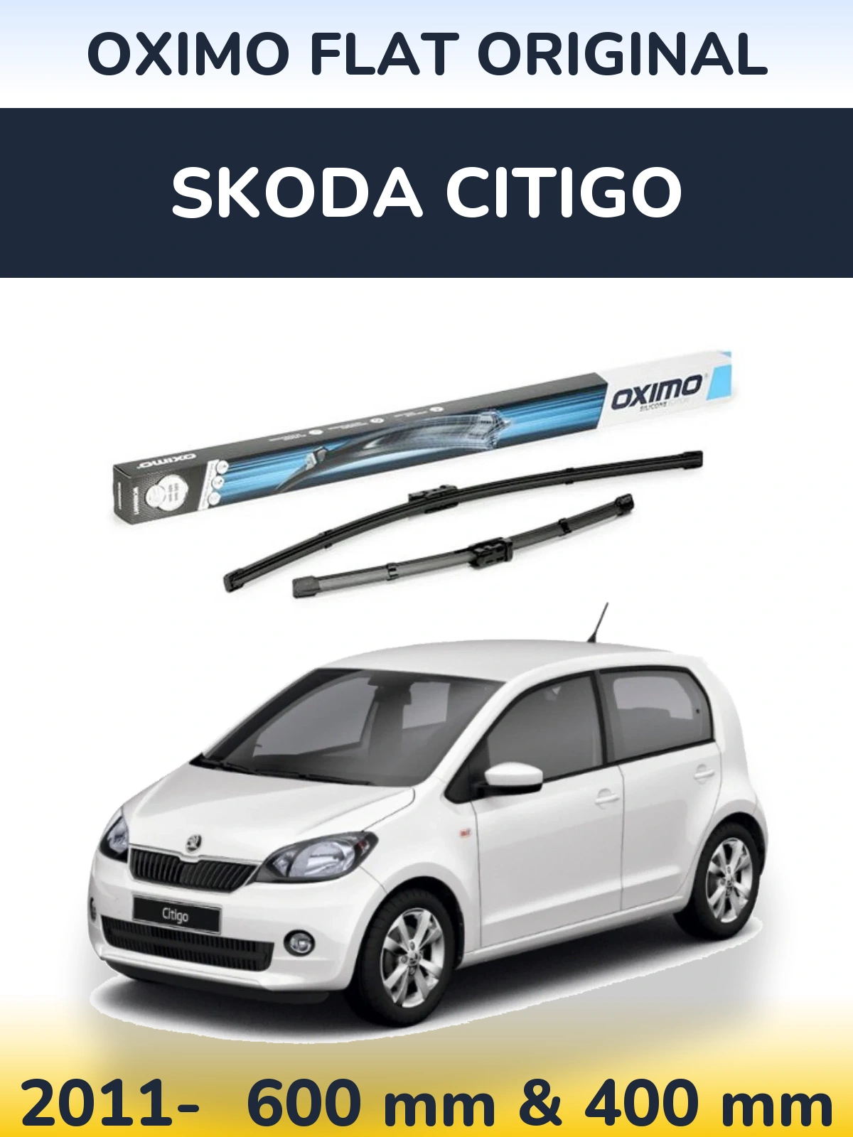 Sada předních stěračů Oximo Flat Original 600 a 400 mm pro Skoda Citigo 2011-2026