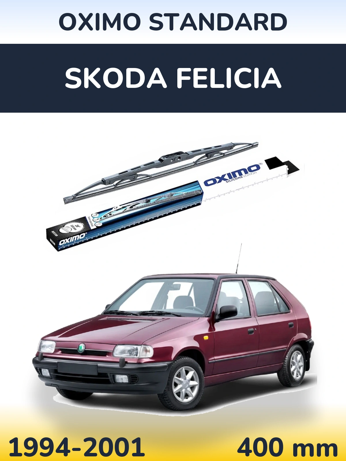 Zadní stěrač Oximo Standard 400 mm pro Skoda Felicia 1994-2001