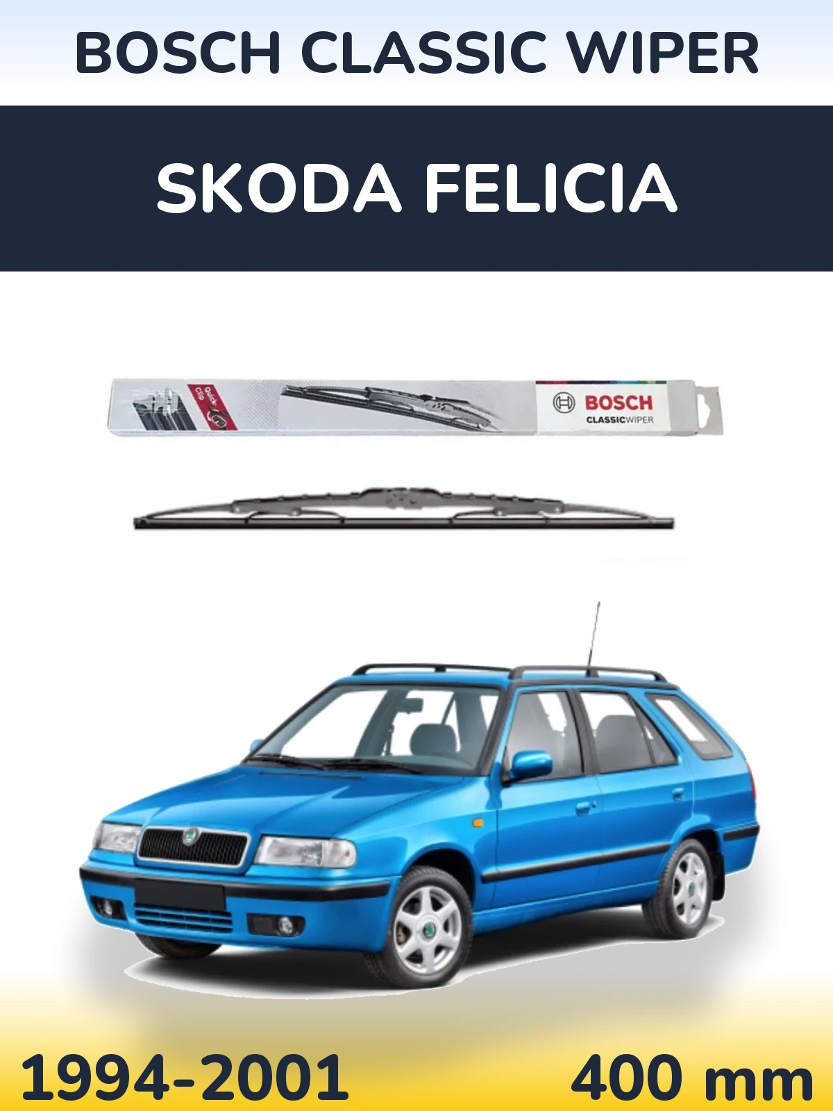 Zadní stěrač BOSCH Classic Wiper 400 mm pro Skoda Felicia 1994-2001