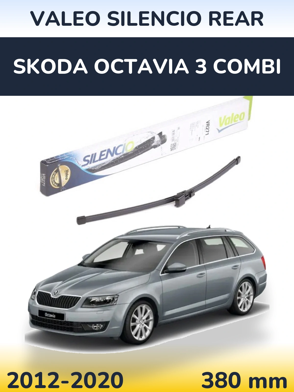 Zadní stěrač Valeo Silencio Rear 380 mm pro Skoda Octavia 3 Combi 2012-2020