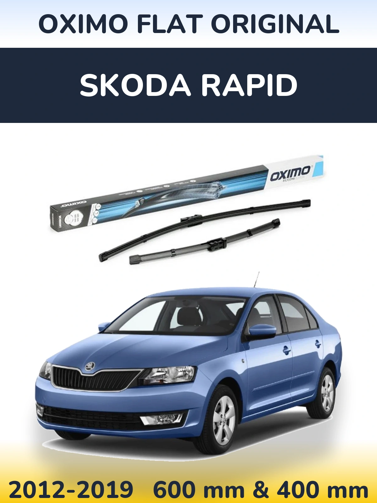 Комплект передніх щіток Oximo Flat Original 600 & 400 мм для Skoda Rapid 2012-2019