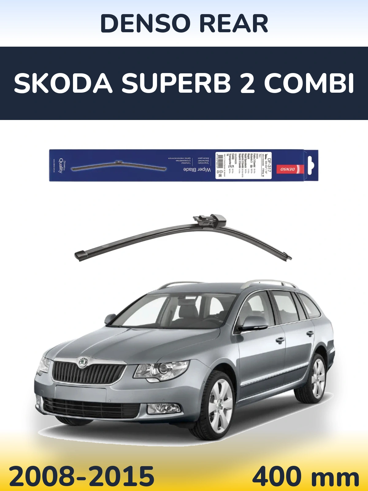 Zadní stěrač Denso Rear 400 mm pro Skoda Superb 2 Combi 2008-2015