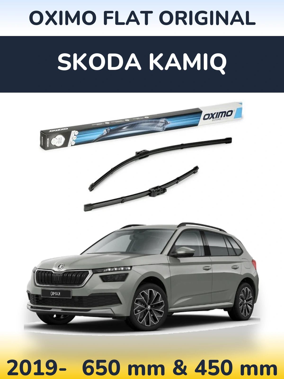 Sada předních stěračů Oximo Flat Original 650 a 450 mm pro Skoda Kamiq 2019-2026