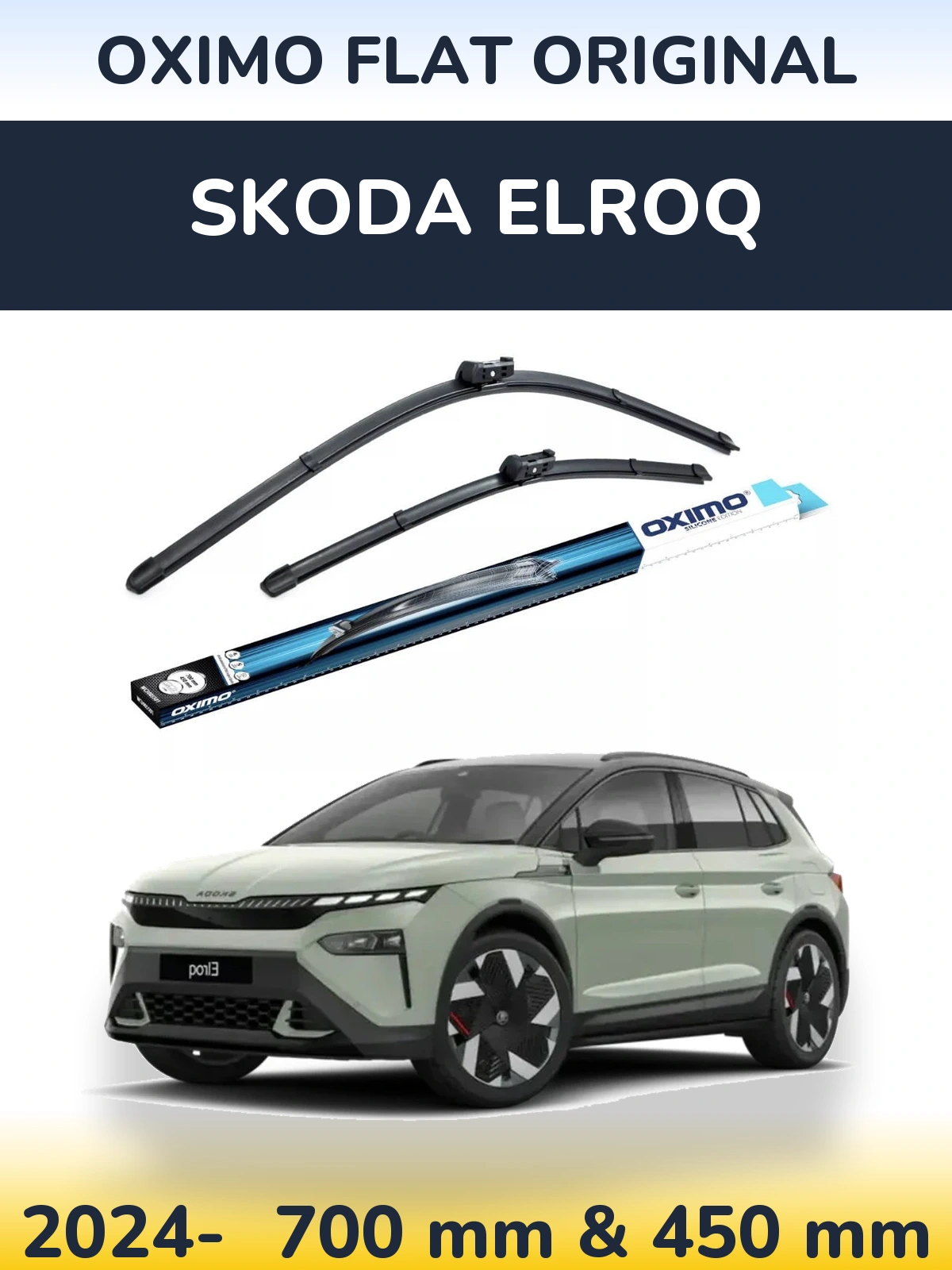 Sada předních stěračů Oximo Flat Original 700 a 450 mm pro Skoda Elroq 2024-2026