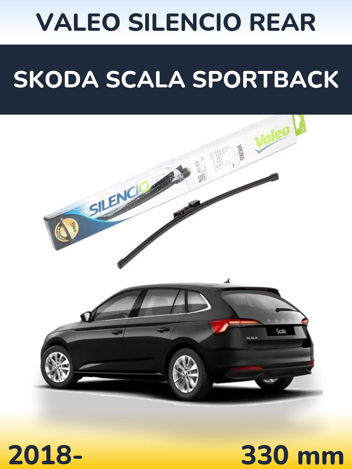 Задня щітка Valeo Silencio Rear 335 мм для Skoda Scala Sportback 2018-2026