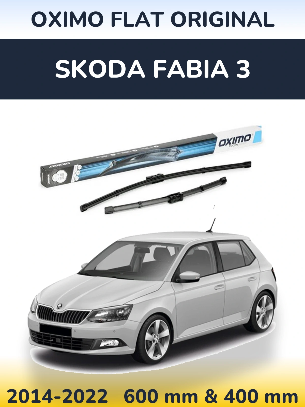 Sada předních stěračů Oximo Flat Original 600 a 400 mm pro Skoda Fabia 3 2014-2022