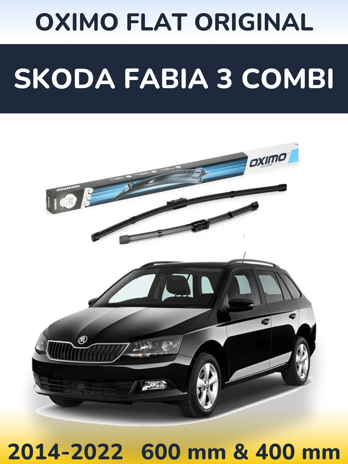 Sada předních stěračů Oximo Flat Original 600 a 400 mm pro Skoda Fabia 3 Combi 2014-2022