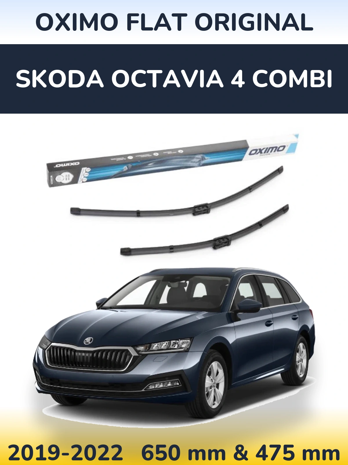 Sada předních stěračů Oximo Flat Original 650 a 475 mm pro Skoda Octavia 4 Combi 2019-2022