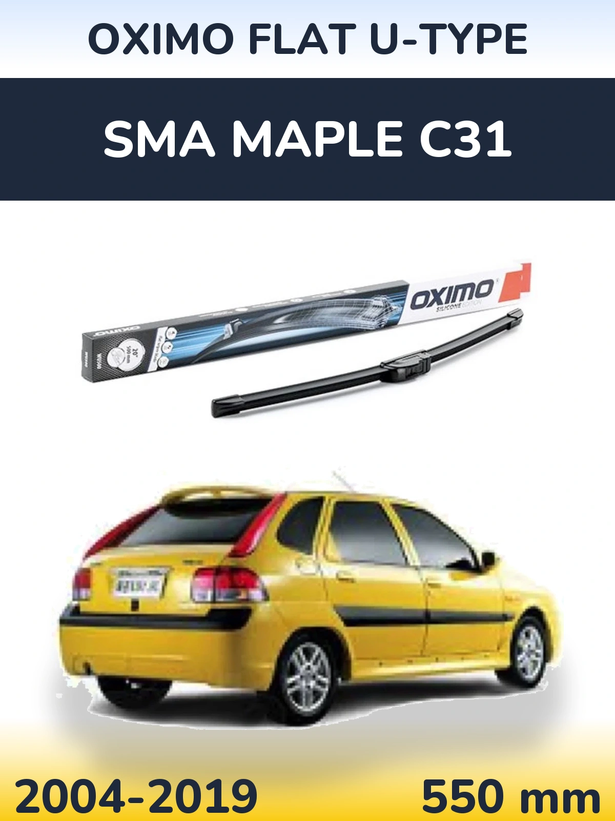 Přední stěrač Oximo Flat U-type 550 mm pro SMA Maple C31 2004-2019
