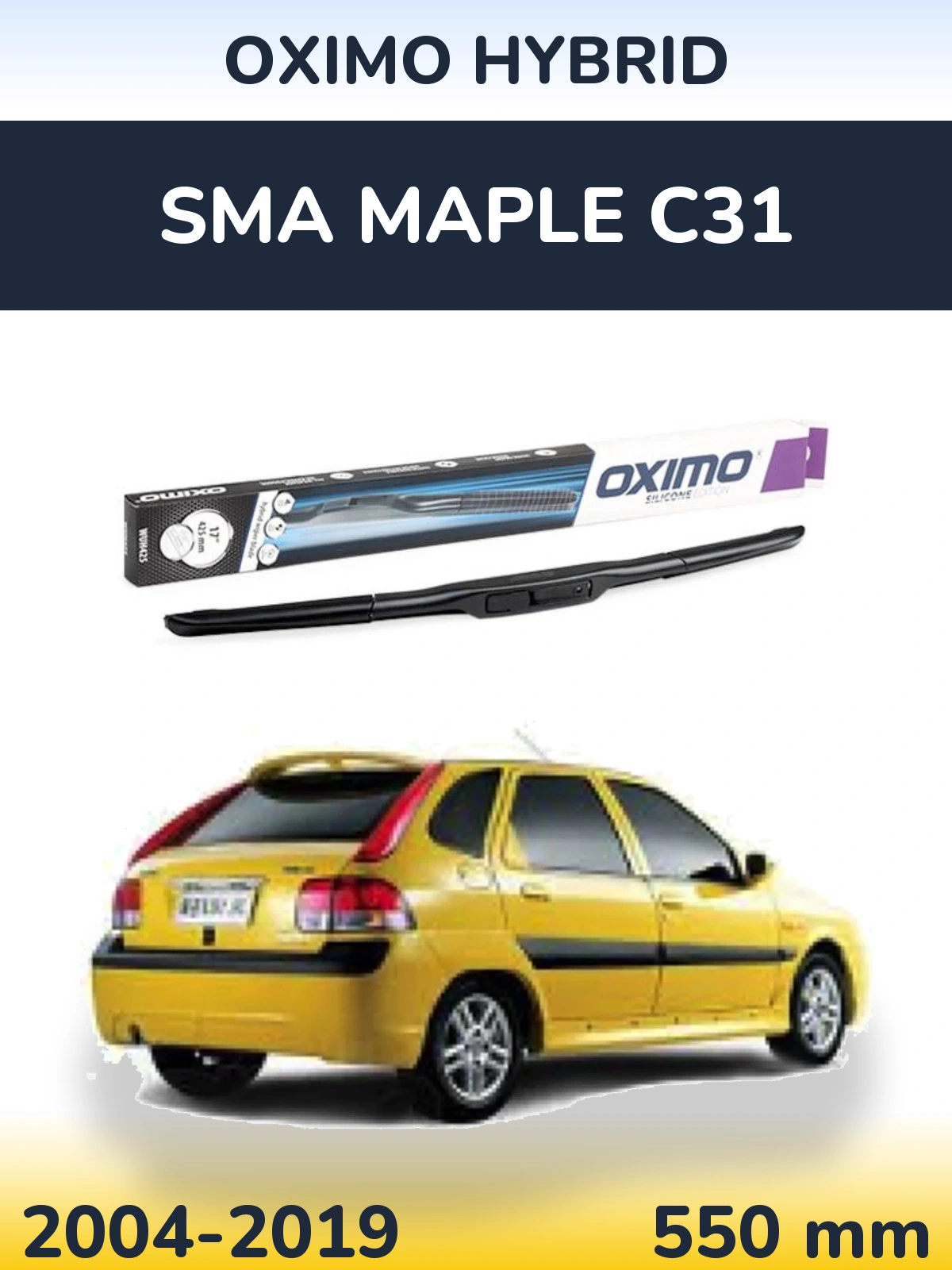 Přední stěrač Oximo Hybrid 550 mm pro SMA Maple C31 2004-2019