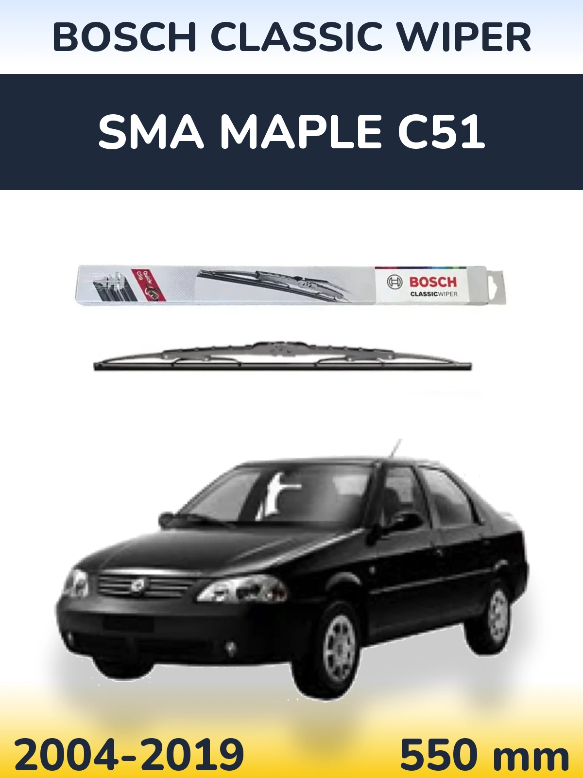 Přední stěrač BOSCH Classic Wiper 550 mm pro SMA Maple C51 2004-2019