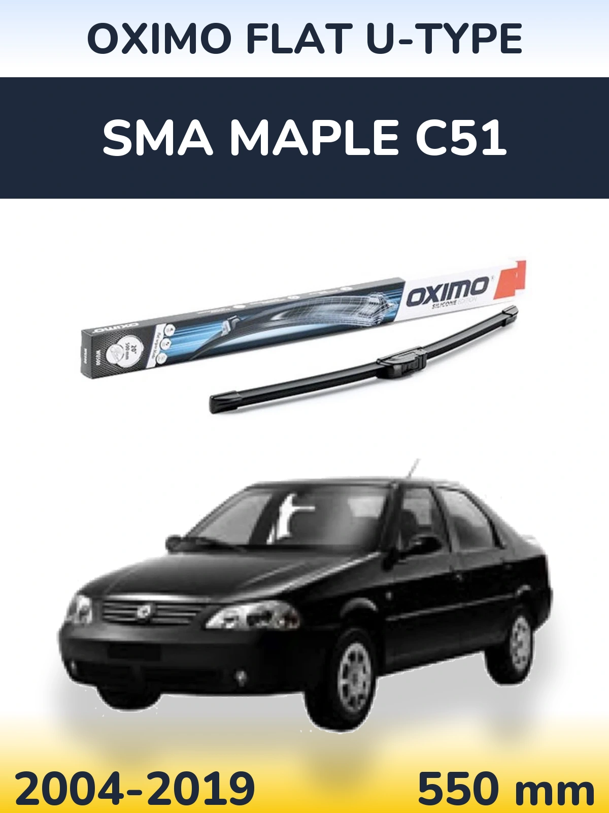 Přední stěrač Oximo Flat U-type 550 mm pro SMA Maple C51 2004-2019
