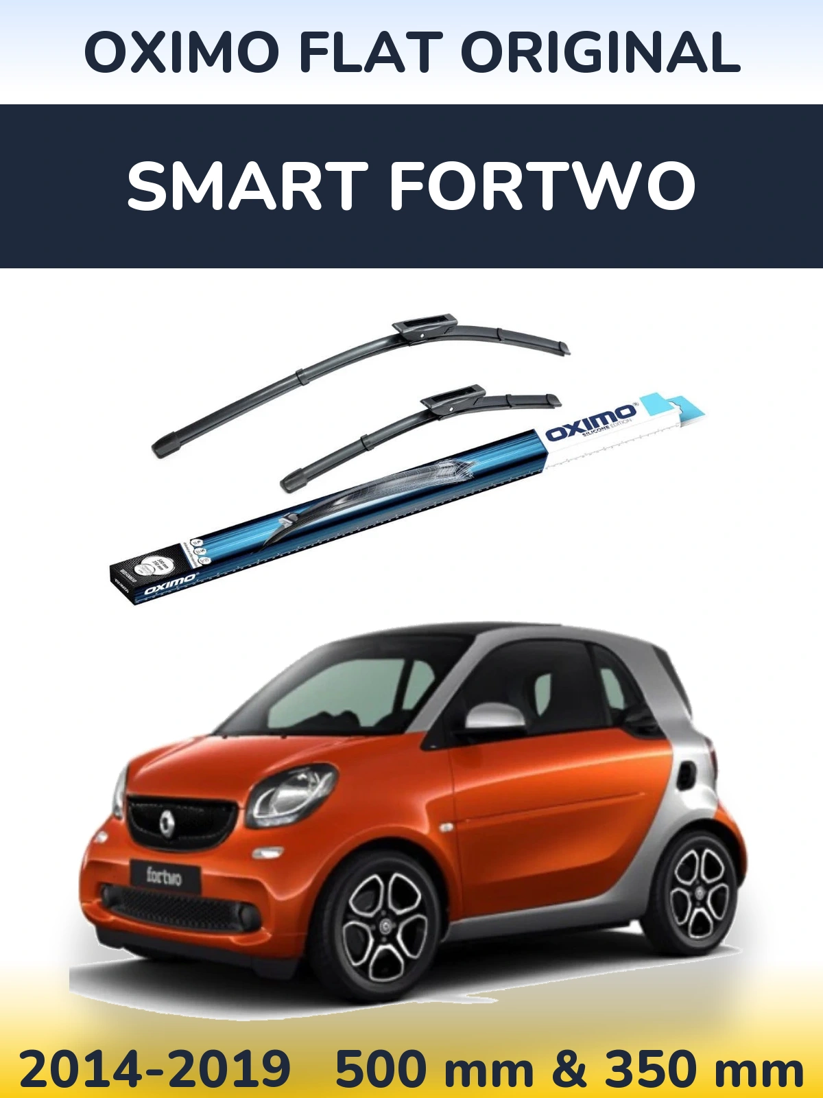 Sada předních stěračů Oximo Flat Original 500 a 350 mm pro Smart Fortwo 2014-2019