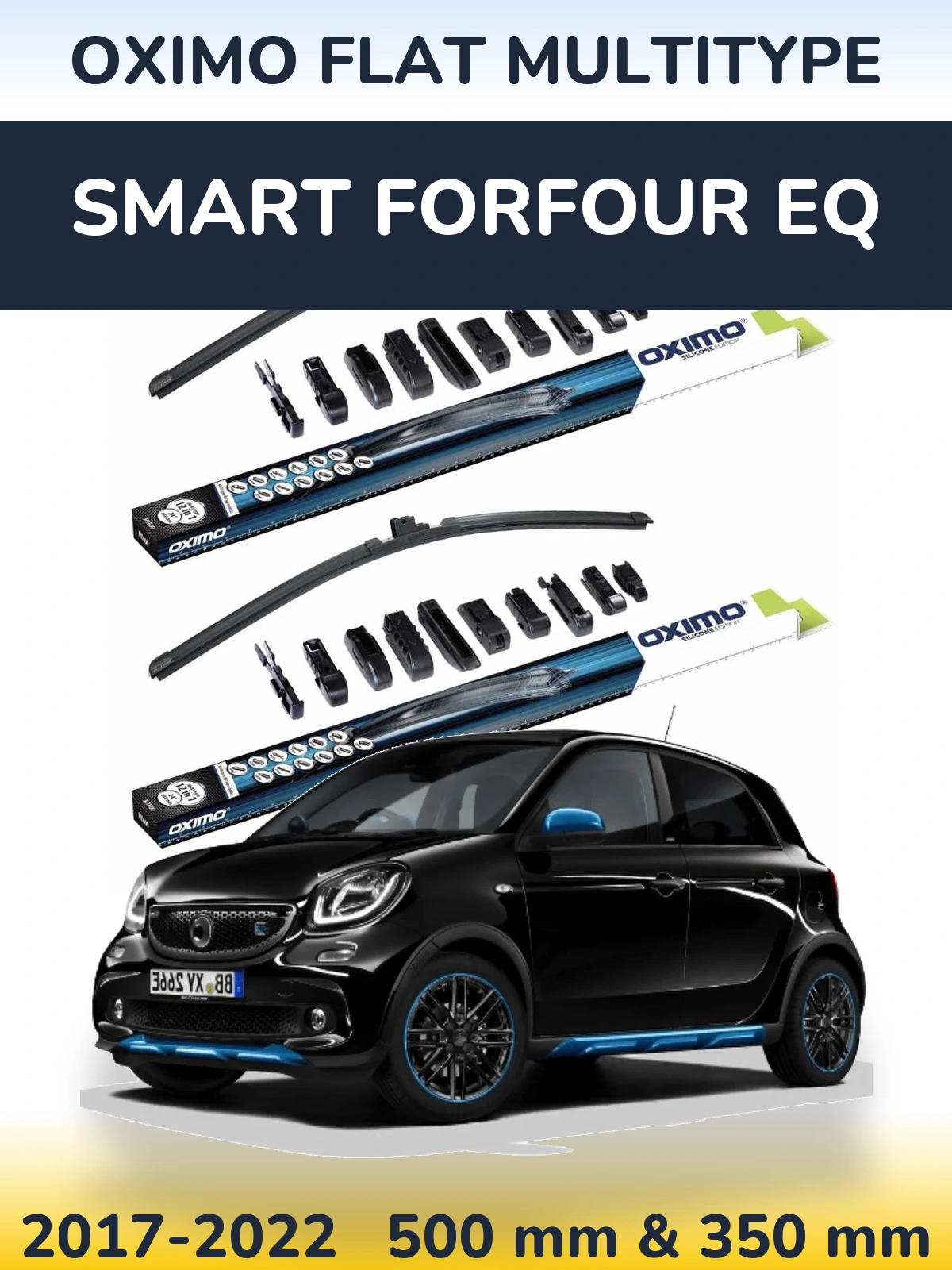 Sada předních stěračů Oximo Flat MultiType 500 a 350 mm pro Smart Forfour EQ 2017-2022