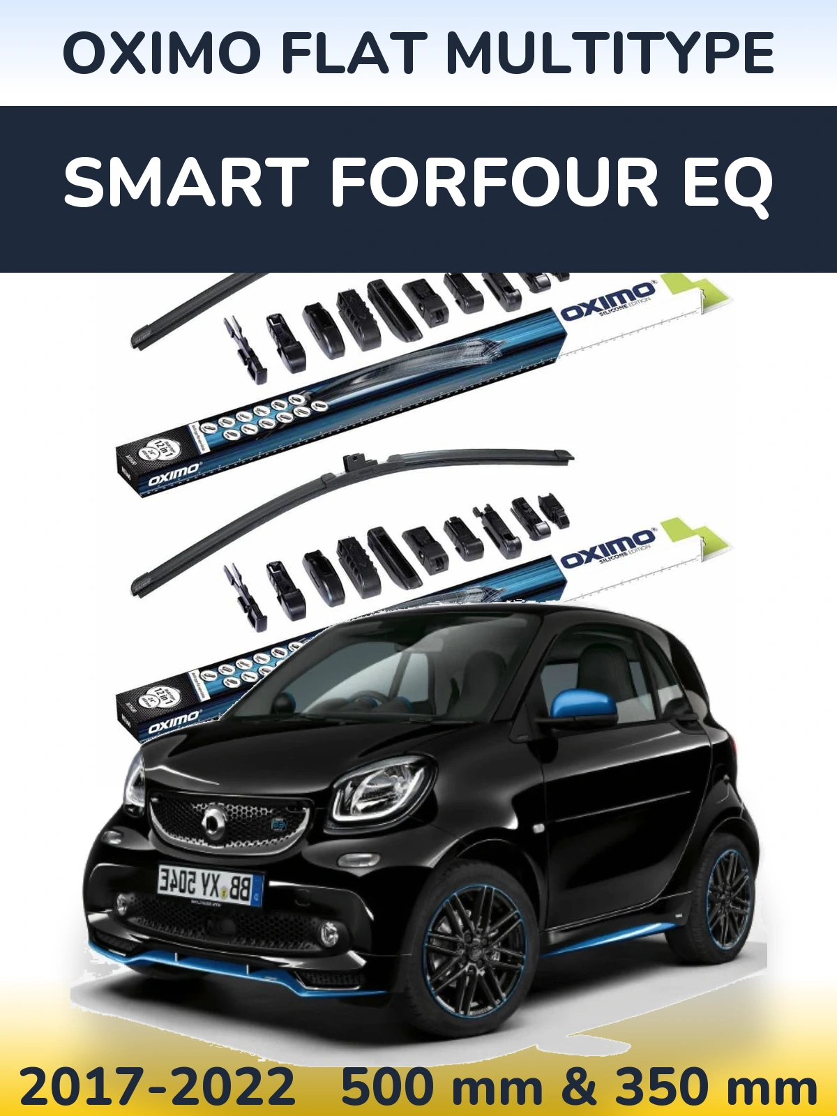 Sada předních stěračů Oximo Flat MultiType 500 a 350 mm pro Smart Forfour EQ 2017-2022
