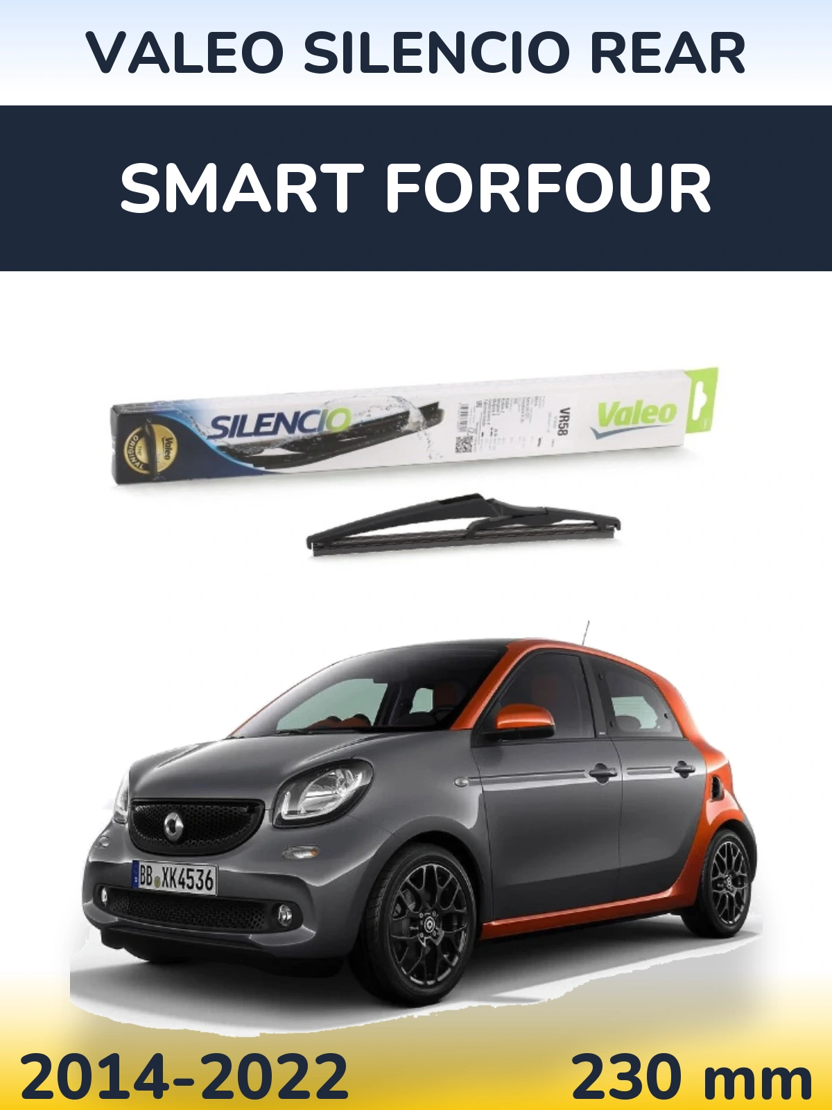 Zadní stěrač Valeo Silencio Rear 240 mm pro Smart Forfour 2014-2022