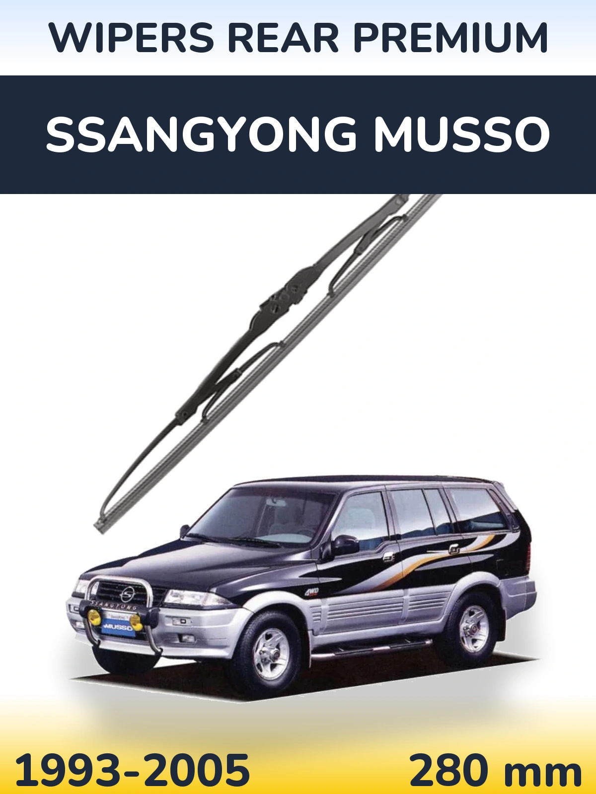 Zadní stěrač WIPERS REAR PREMIUM 280 mm pro SsangYong Musso 1993-2005