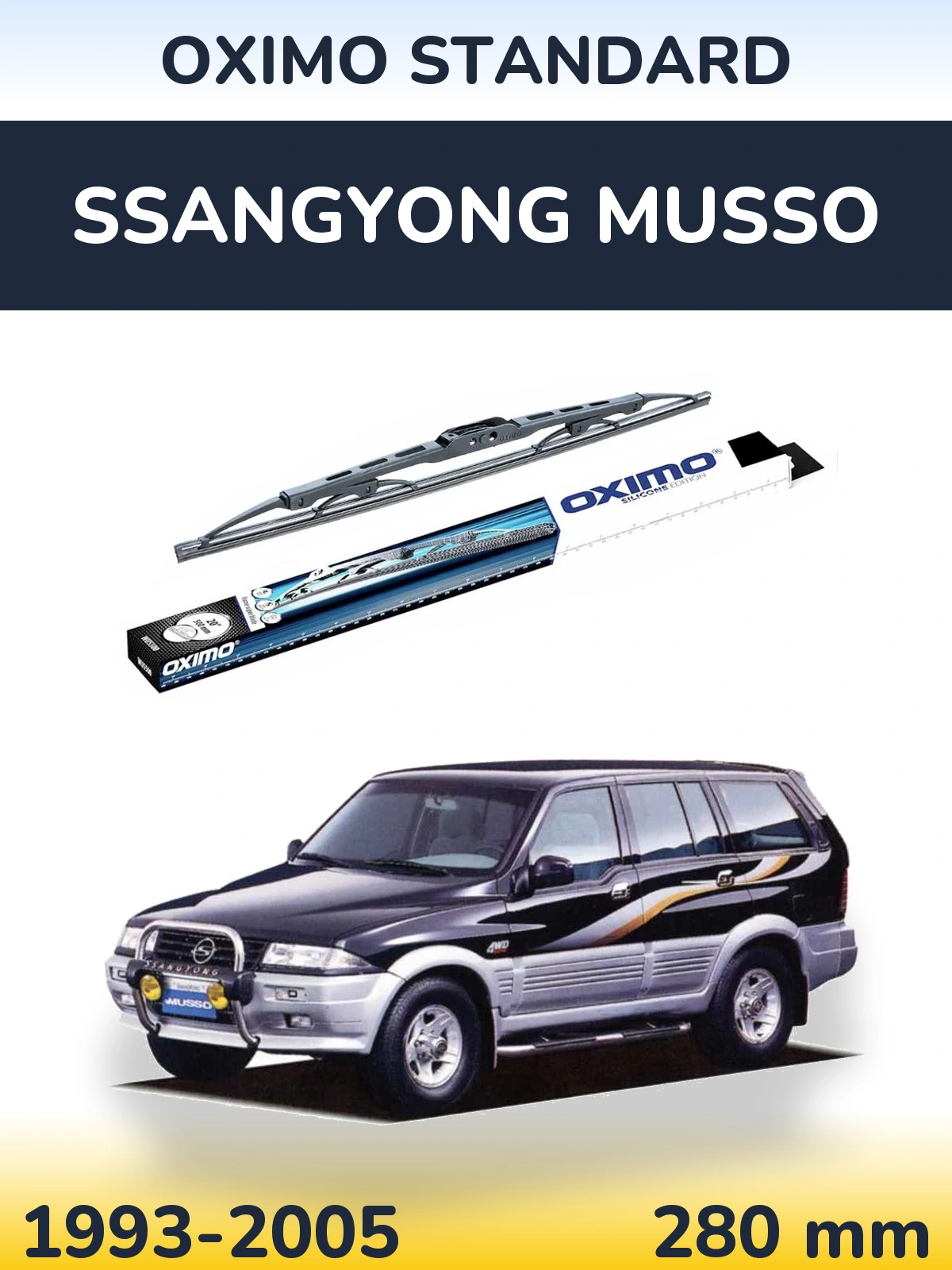 Zadní stěrač Oximo Standard 275 mm pro SsangYong Musso 1993-2005