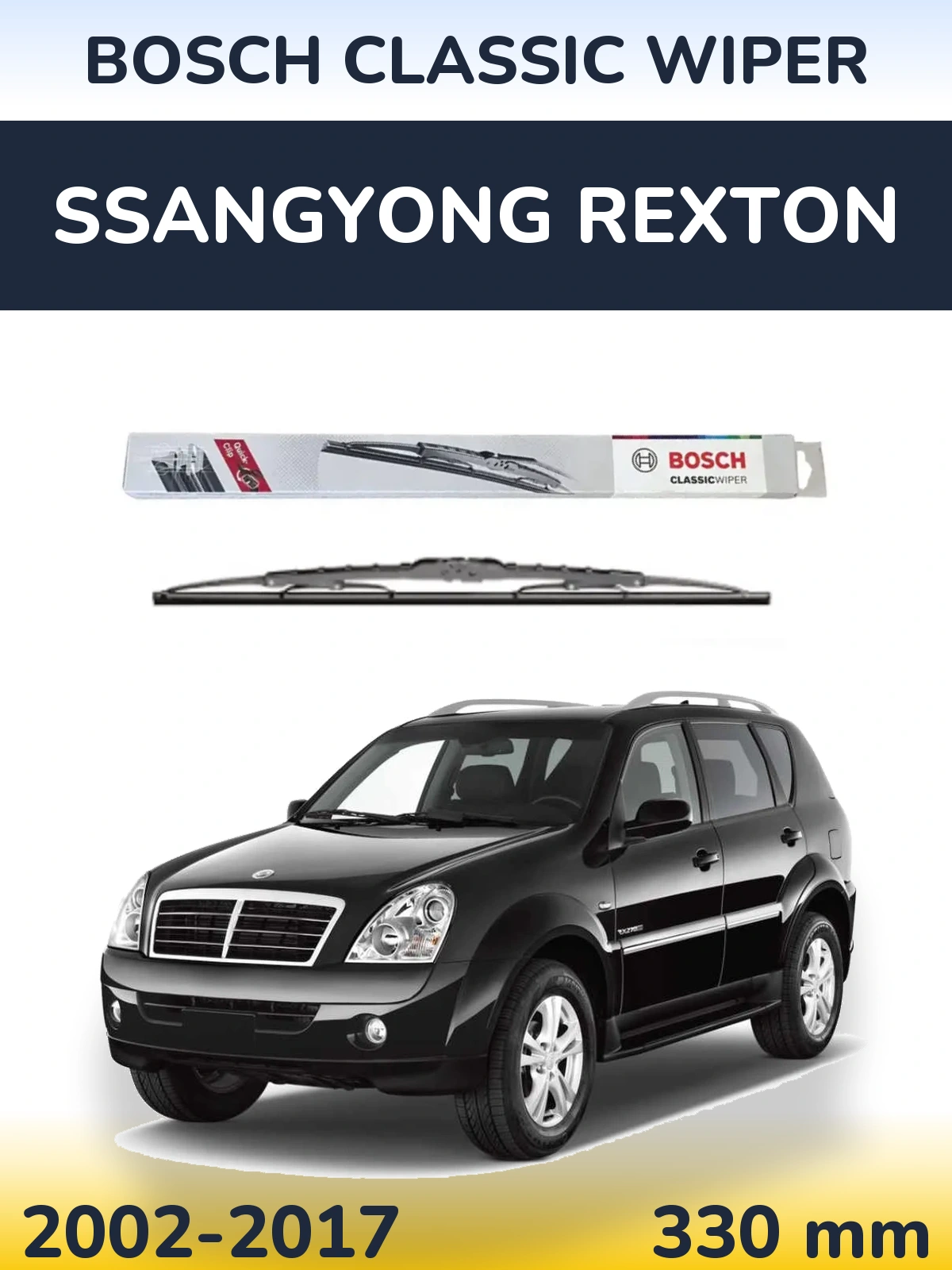 Zadní stěrač BOSCH Classic Wiper 340 mm pro SsangYong Rexton 2002-2017