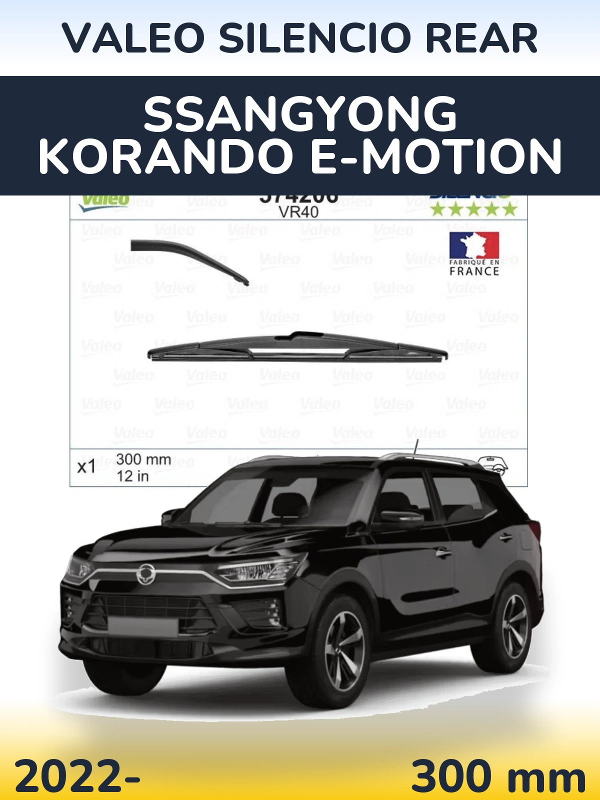 Zadní stěrač Valeo Silencio Rear 300 mm pro SsangYong Korando E-Motion 2022-2026