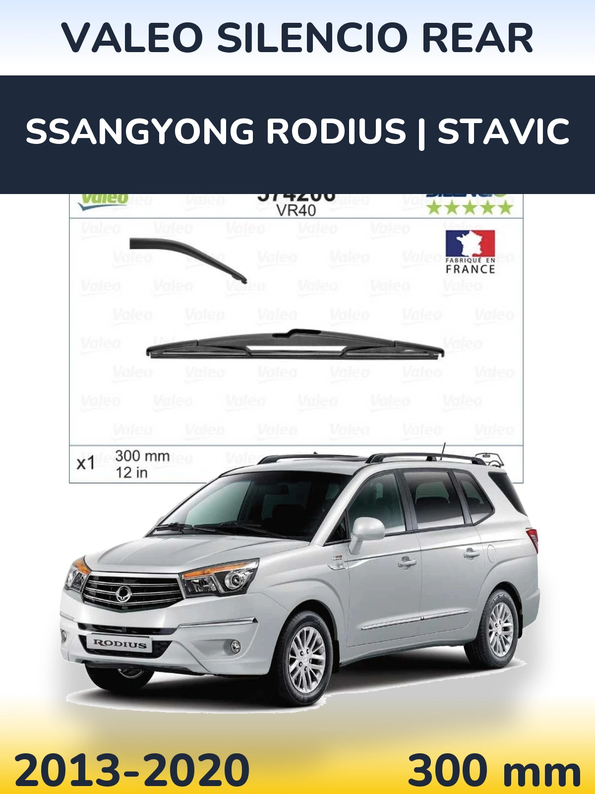 Zadní stěrač Valeo Silencio Rear 300 mm pro SsangYong Rodius | Stavic 2013-2020