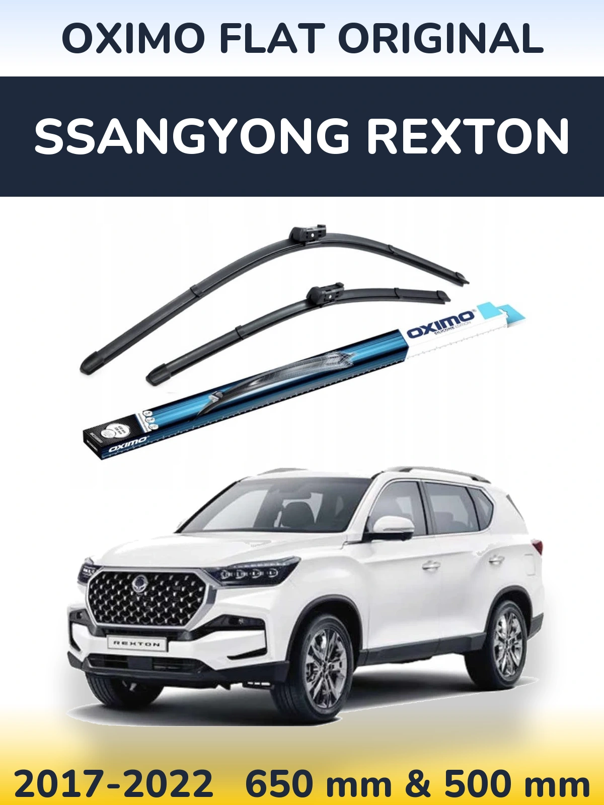Sada předních stěračů Oximo Flat Original 650 a 500 mm pro SsangYong Rexton 2017-2022