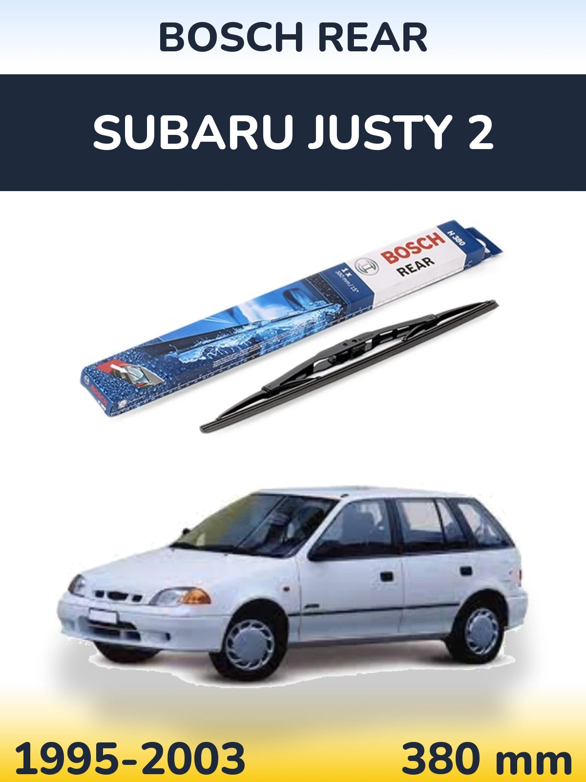Zadní stěrač BOSCH Rear 380 mm pro Subaru Justy 2 1995-2003