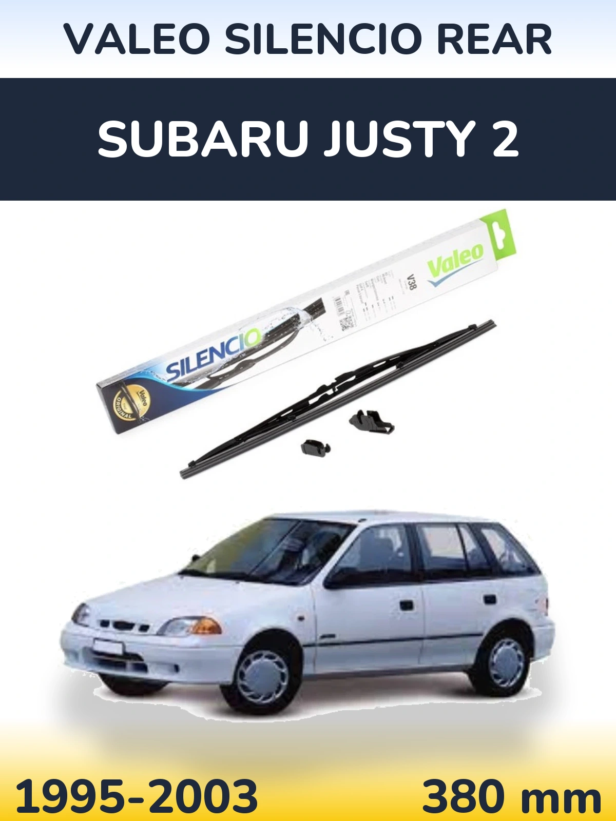 Zadní stěrač Valeo Silencio Rear 380 mm pro Subaru Justy 2 1995-2003