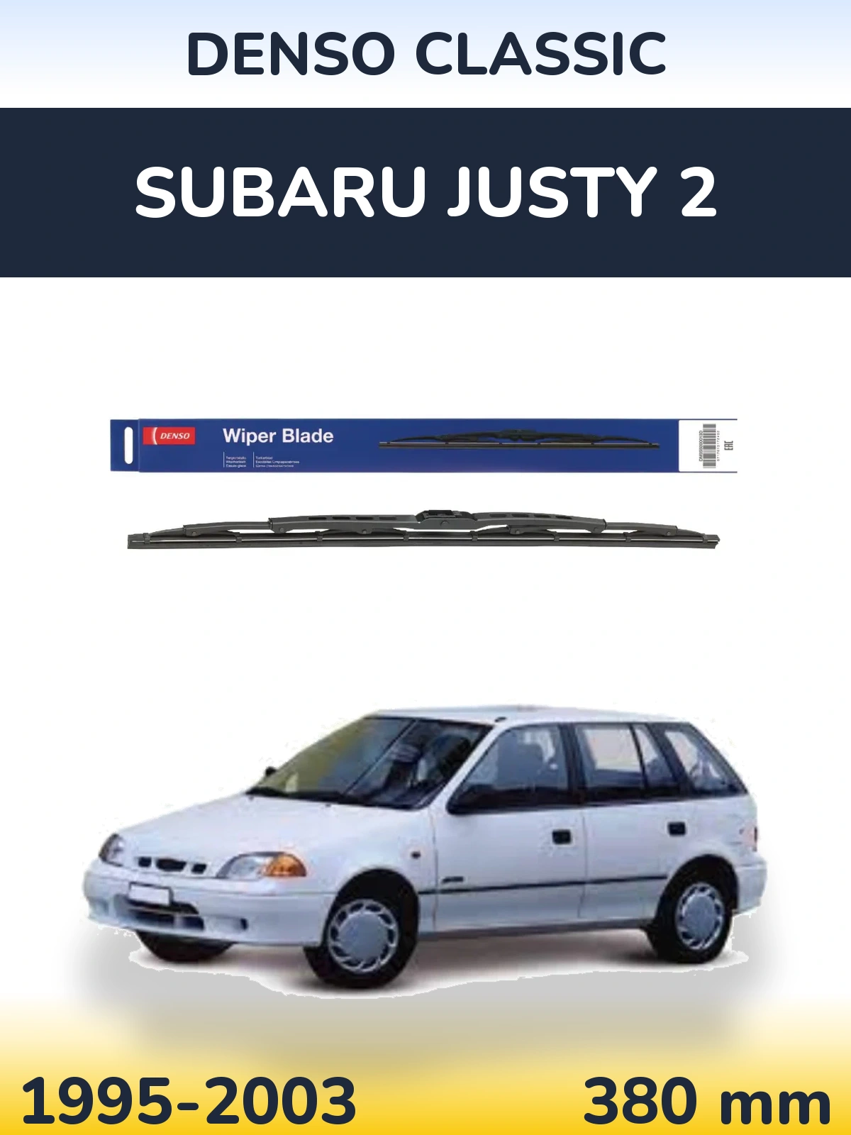 Zadní stěrač Denso Classic 380 mm pro Subaru Justy 2 1995-2003