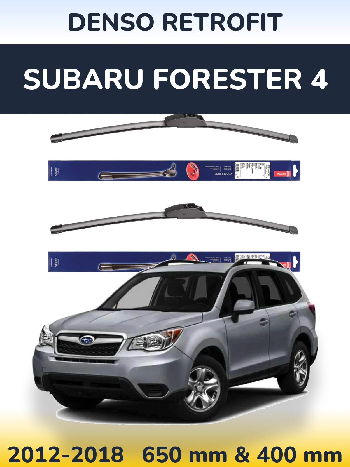Sada předních stěračů Denso Retrofit 650 a 400 mm pro Subaru Forester 4 2012-2018
