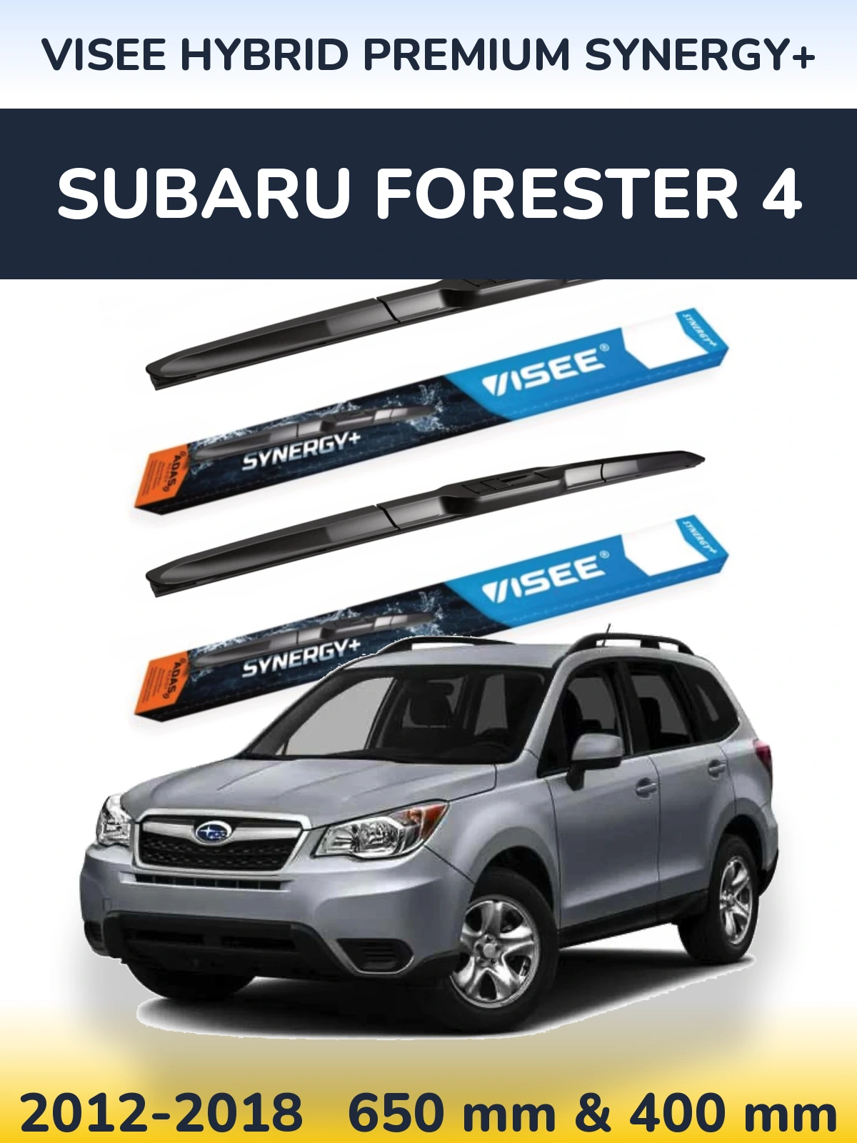 Sada předních stěračů VISEE HYBRID PREMIUM SYNERGY+ 650 a 400 mm pro Subaru Forester 4 2012-2018