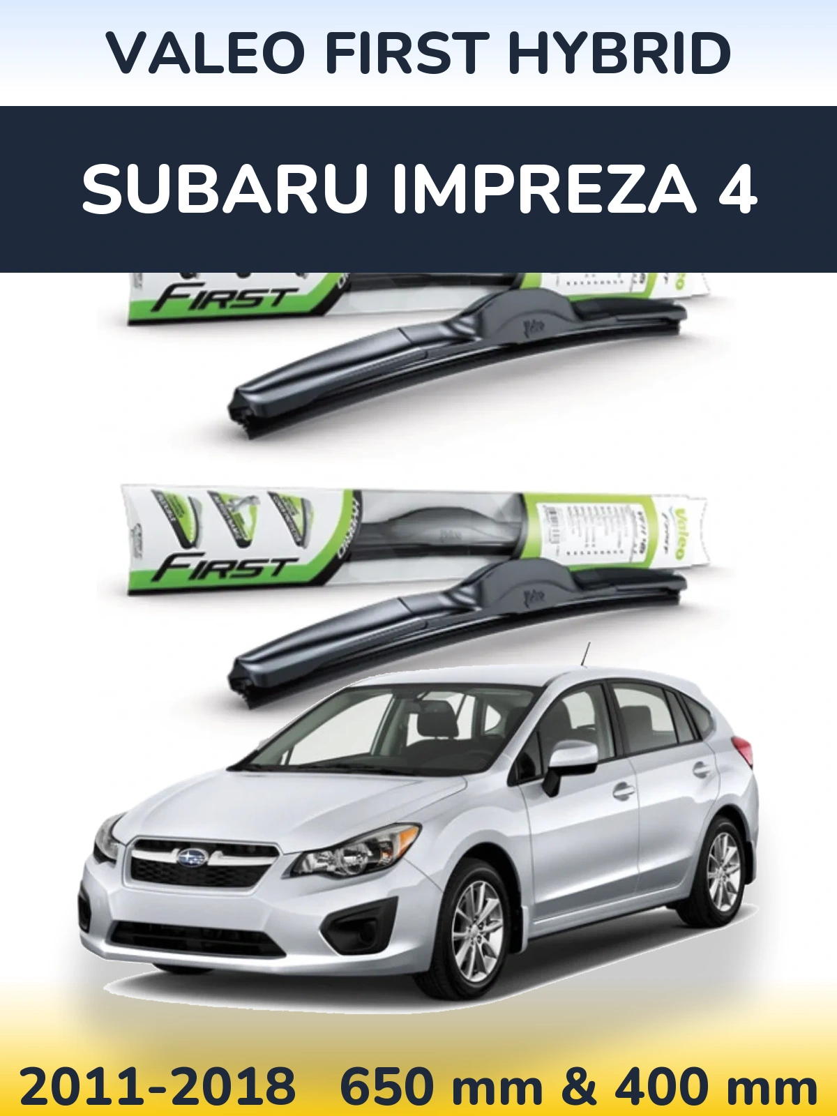 Sada předních stěračů Valeo First Hybrid 650 a 400 mm pro Subaru Impreza 4 2011-2018