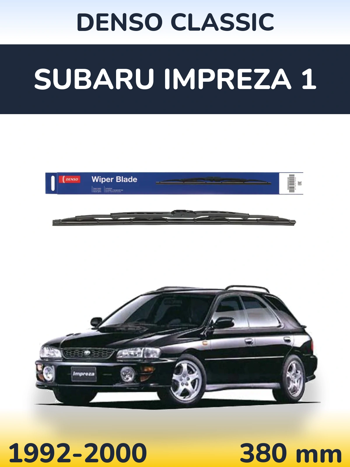 Zadní stěrač Denso Classic 380 mm pro Subaru Impreza 1 1992-2000